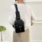 Sac banane femme en similicuir, poche intérieure, six coloris