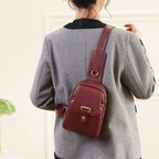 Sac banane femme en similicuir, poche intérieure, six coloris
