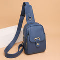 Sac banane femme en similicuir, poche intérieure, six coloris, bleu