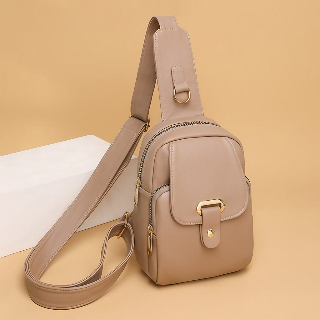Sac banane femme en similicuir, poche intérieure, six coloris, kaki