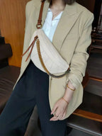 Sac banane femme en cuir à chaîne dorée, quatre coloris