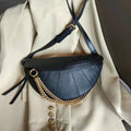 Sac banane femme en cuir à chaîne dorée, quatre coloris, noir