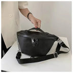 Sac banane femme en cuir, 26 x 16 x 5 cm, trois coloris