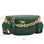 Sac banane femme à chaîne dorée en similicuir, six coloris