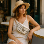 Sac banane femme blanc en similicuir, 25 x 15 x 7 cm