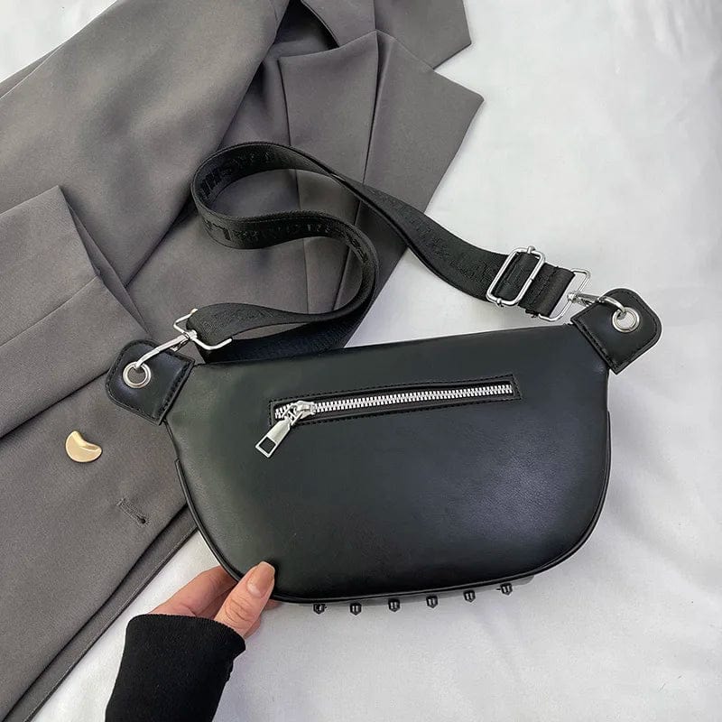 Sac banane femme blanc en similicuir, 25 x 15 x 7 cm