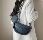 Sac banane femme en similicuir végan, porte-monnaie intégré
