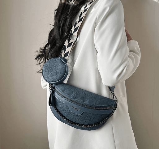 Sac banane femme en similicuir végan, porte-monnaie intégré