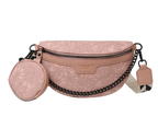 Sac banane femme en similicuir végan, porte-monnaie intégré, rose