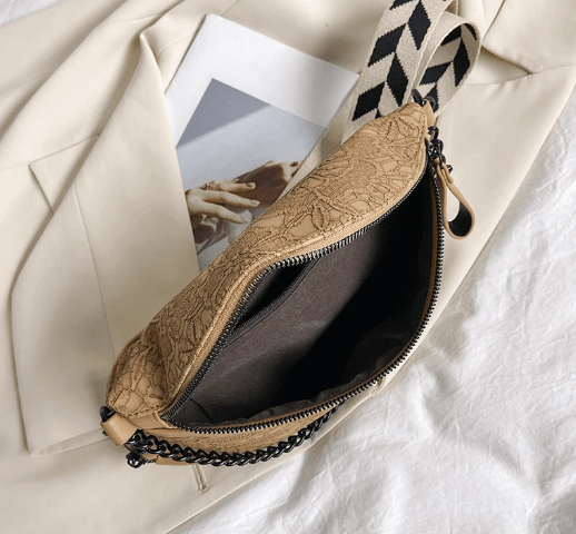 Sac banane femme en similicuir végan, porte-monnaie intégré
