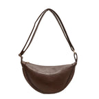 Sac banane femme de forme arrondie, café ou marron clair, café