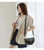 Sac banane matelassé femme à chaîne, similicuir, beige ou noir