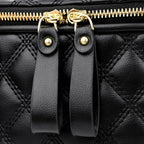 Sac banane matelassé femme à chaîne, similicuir, beige ou noir