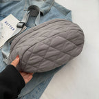 Sac banane femme matelassé en nylon, trois poches zippées