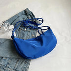 Sac banane femme en toile à sangles en corde, quatre coloris, bleu