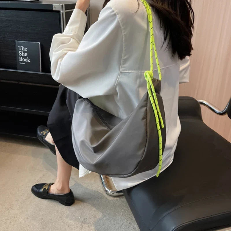 Sac banane femme en toile à sangles en corde, quatre coloris