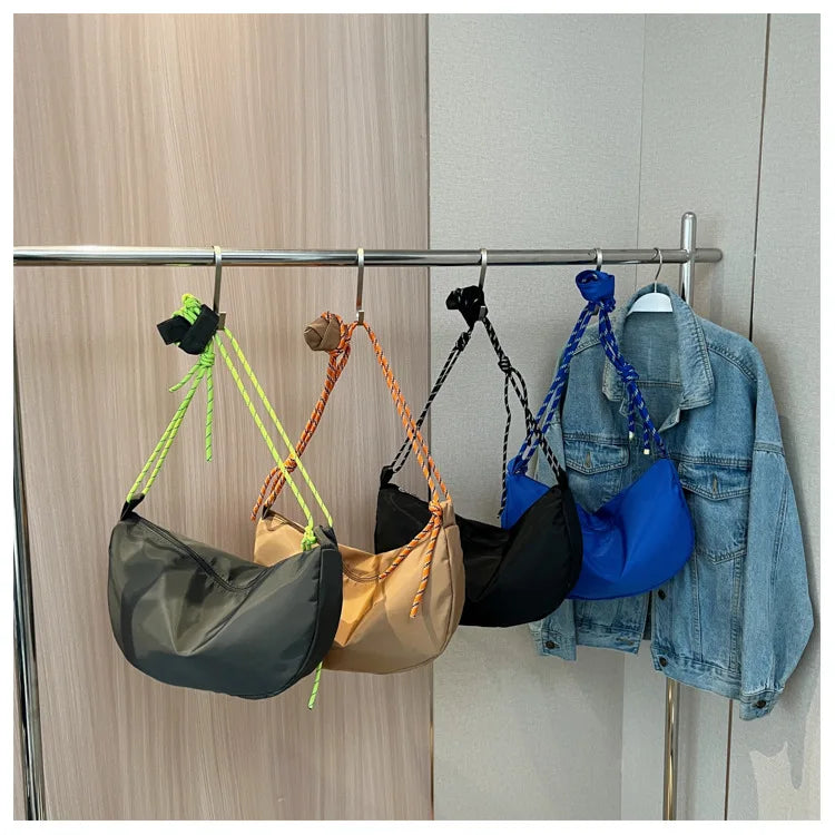 Sac banane femme en toile à sangles en corde, quatre coloris