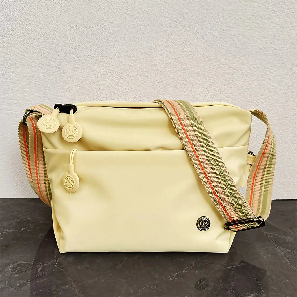 Sac banane femme antivol pour le voyage, tissu imperméable, écru
