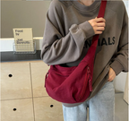 Sac banane oversize femme en nylon, forme demi-lune, 31 x 20 cm