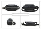 Sac banane homme vintage en cuir, forme coussin, 33 cm