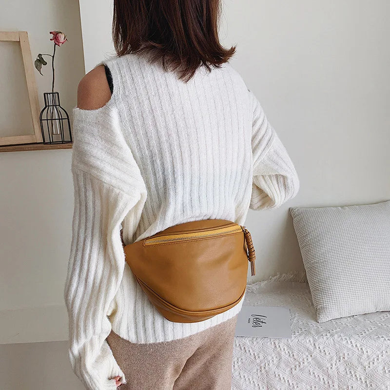 Sac banane femme grand format en similicuir, 28 x 17 cm