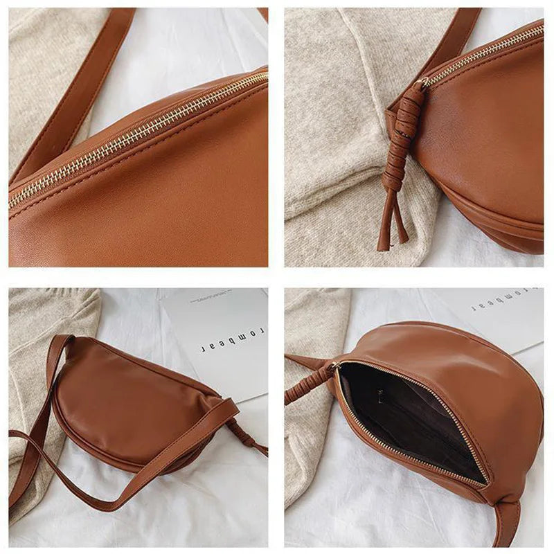 Sac banane femme grand format en similicuir, 28 x 17 cm