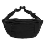 Grand sac banane femme 41 x 19 cm, trois poches zippées, noir