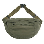 Grand sac banane femme 41 x 19 cm, trois poches zippées, vert