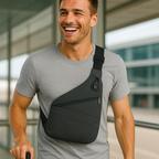 Sac bandoulière antivol mixte anti-scan, droitier ou gaucher