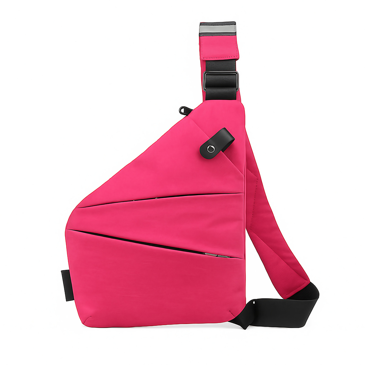 Sac bandoulière antivol mixte anti-scan, droitier ou gaucher, fuchsia