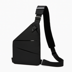 Sac bandoulière antivol mixte anti-scan, droitier ou gaucher, noir