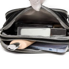 Petit sac carré bandoulière femme en cuir grainé