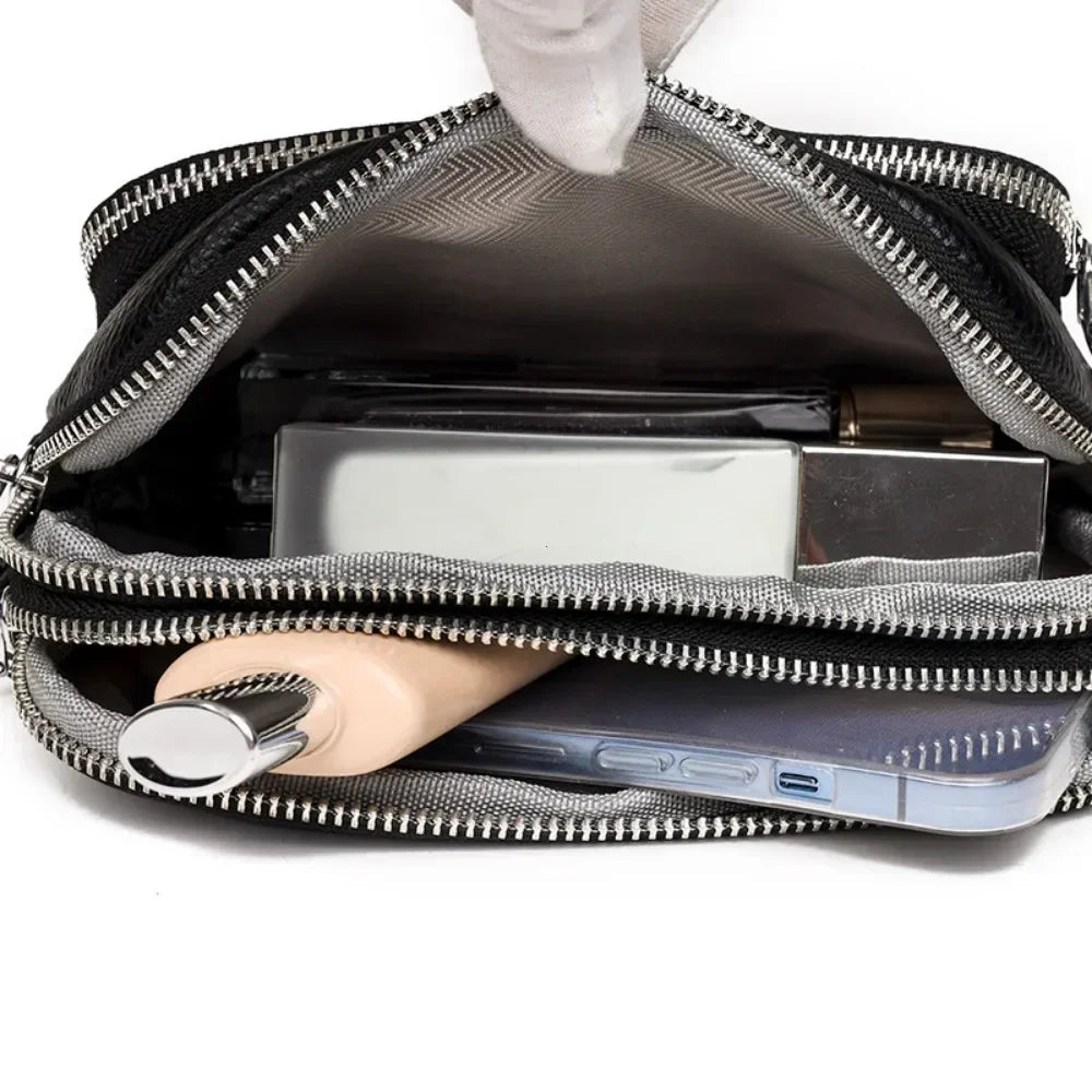 Petit sac carré bandoulière femme en cuir grainé