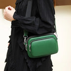 Petit sac carré bandoulière femme en cuir grainé