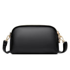 Petit sac carré femme noir mat, deux compartiments zippés