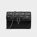 Sac à main carré noir mat à intérieur rouge, bandoulière, noir