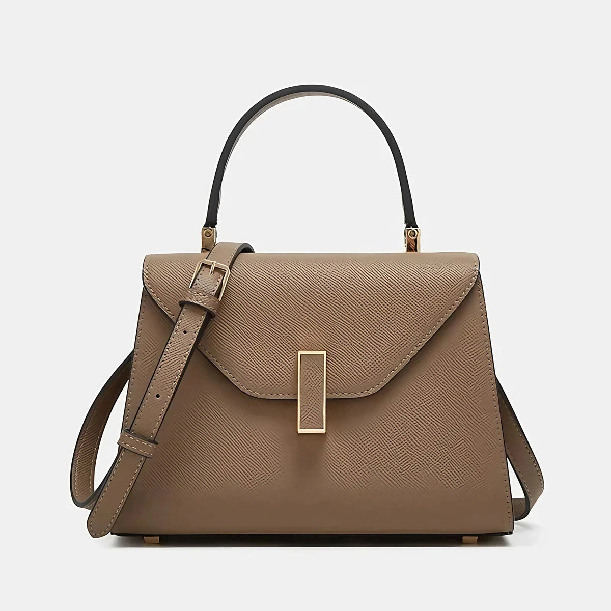 Sac bandoulière femme à rabat et loquet, huit coloris, 20 x 14 cm, gris