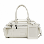 Petit sac bandoulière femme en similicuir avec porte-cartes, crème