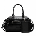 Petit sac bandoulière femme en similicuir avec porte-cartes, noir