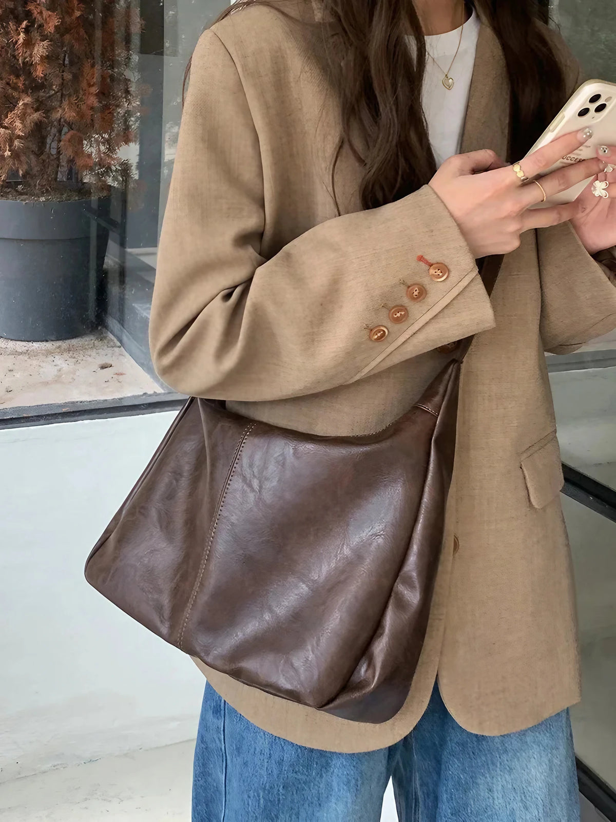 Sac bandoulière femme à zip doré, bandoulière réglable