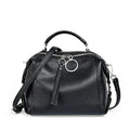 Petit sac bandoulière femme en cuir, deux sangles, neuf coloris, noir