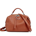 Petit sac bandoulière femme en cuir, deux sangles, neuf coloris, marron