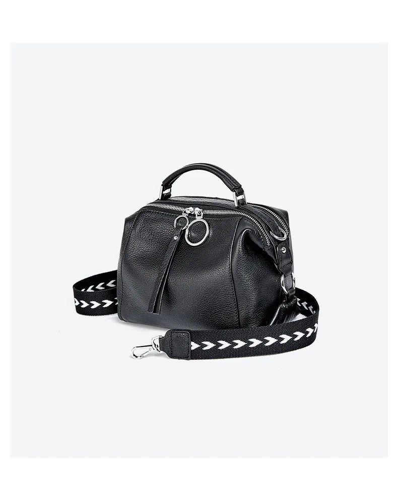 Petit sac bandoulière femme en cuir, deux sangles, neuf coloris