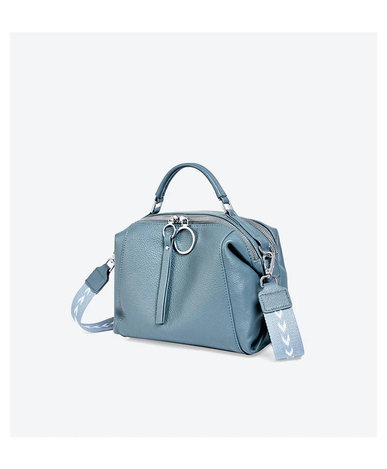 Petit sac bandoulière femme en cuir, deux sangles, neuf coloris