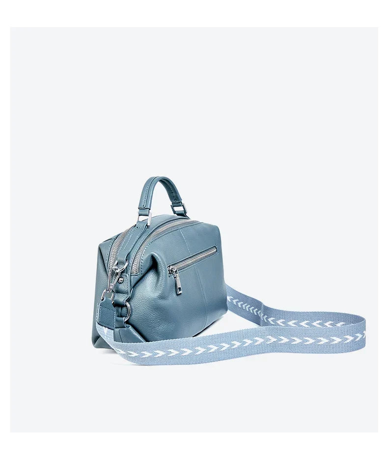 Petit sac bandoulière femme en cuir, deux sangles, neuf coloris