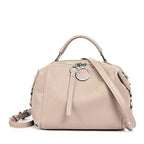 Petit sac bandoulière femme en cuir, deux sangles, neuf coloris, crème