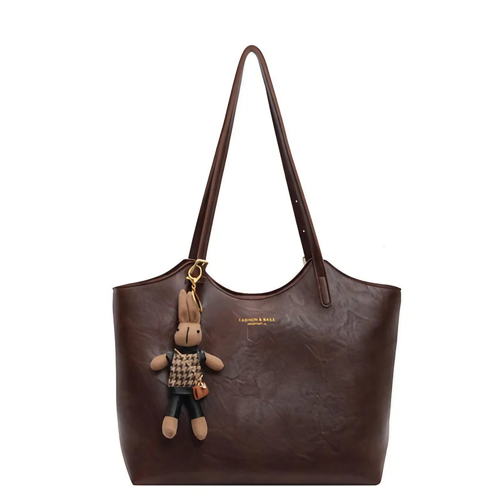 Sac bandoulière femme zippé à compartiments, 38 x 26 cm, brun foncé
