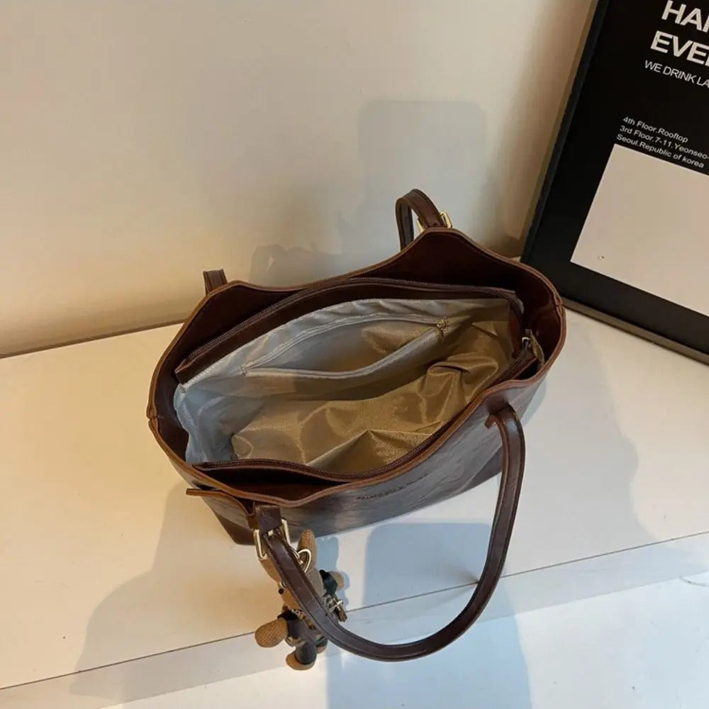 Sac bandoulière femme zippé à compartiments, 38 x 26 cm