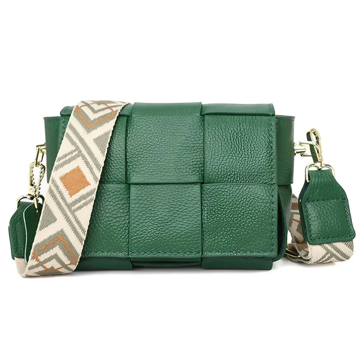 Mini sac bandoulière femme vert à rabat, 17 x 11 x 6 cm