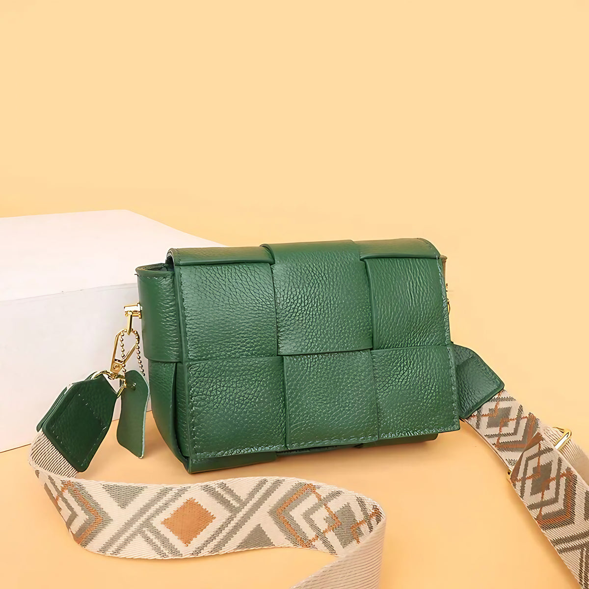 Mini sac bandoulière femme vert à rabat, 17 x 11 x 6 cm, vert